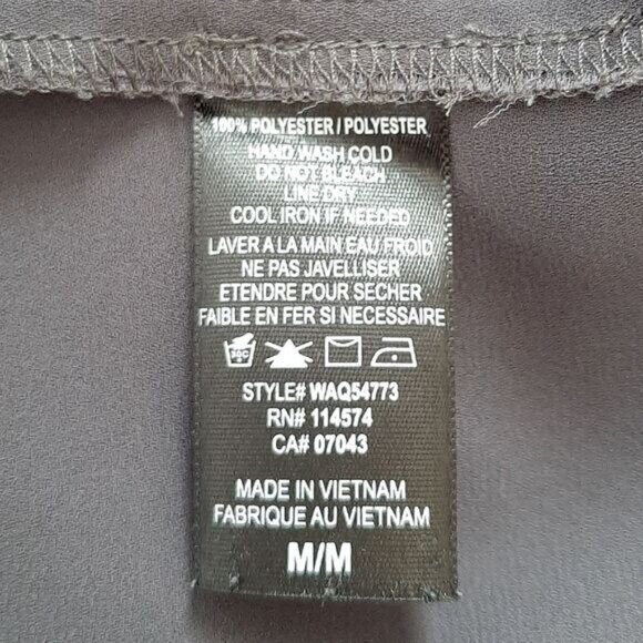 PLEIONE | Split Neck Light High-Low Hem Flowy Blouse Top Gray Sz M Flawed - Picture 11 of 11